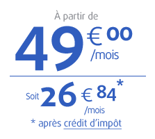 Le prix varie selon le forfait mensuel