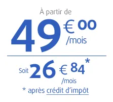Le prix varie selon le forfait mensuel